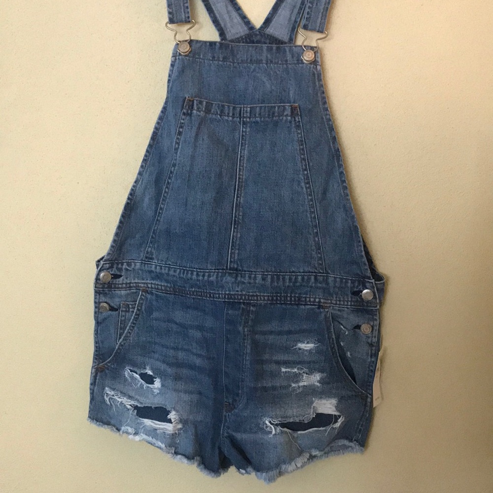 American Eagle distressed SHORTS overalls NWT